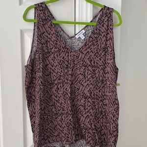 Nordstrom Mauve and Black Patterned Tank Top